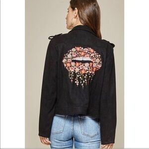 REBEL FAUX SUEDE MOTO JACKET